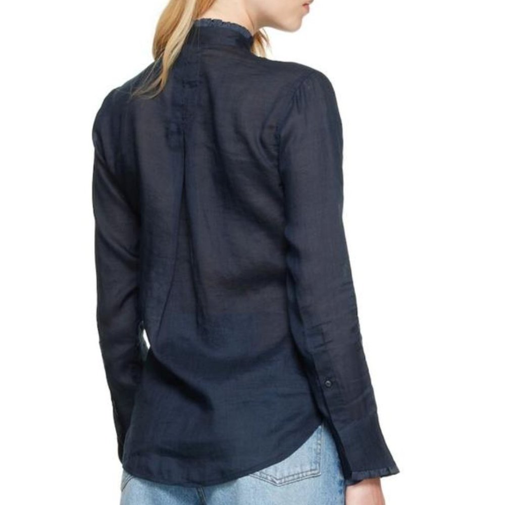 rag & bone Jordan Ramie Shirt Size Small Midnight Blue NWOT - Picture 4 of 11